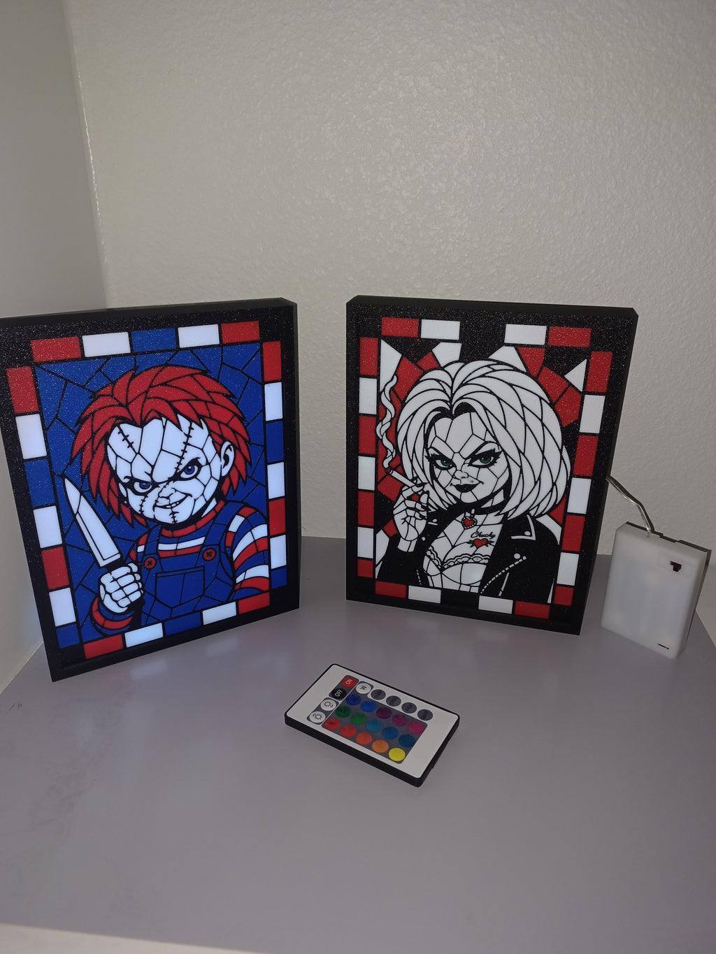 Chucky and Tiffany Light Boxes