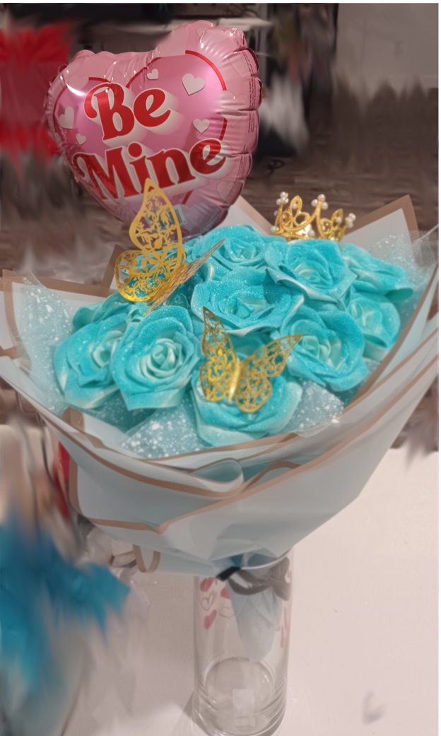 Twelve Ribbon Rose Bouquet